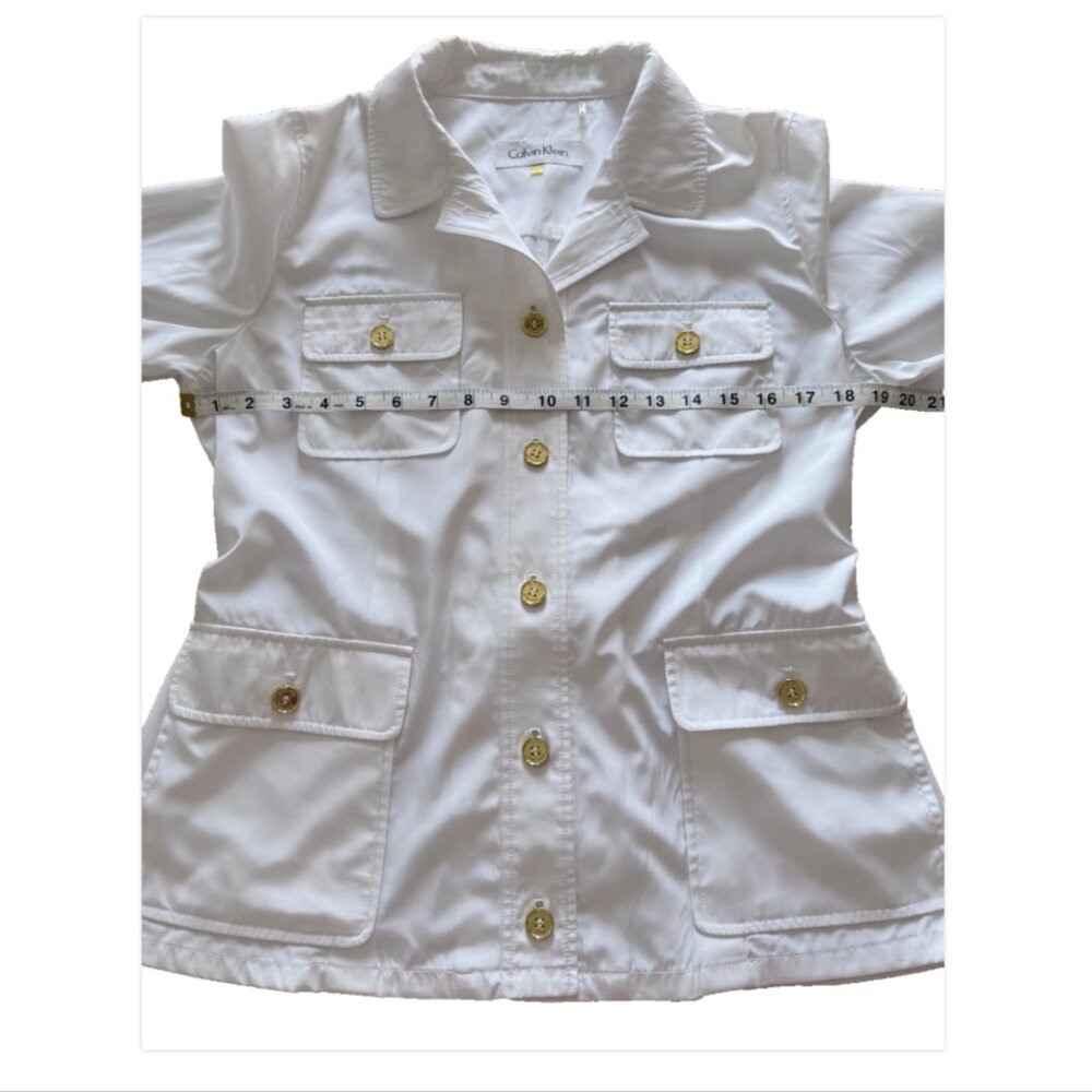Calvin Klein White Lightweight Jacket Coastal Summer Minimalist Old Money - Picture 4 of 7